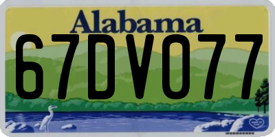 AL license plate 67DV077