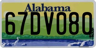 AL license plate 67DV080