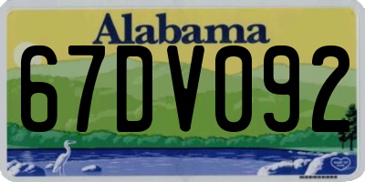 AL license plate 67DV092