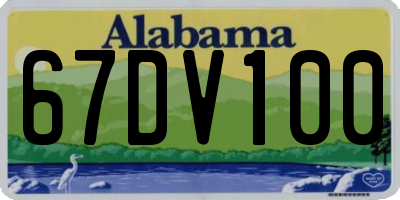 AL license plate 67DV100