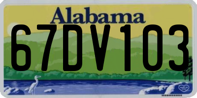 AL license plate 67DV103