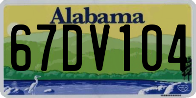 AL license plate 67DV104