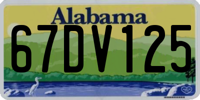 AL license plate 67DV125