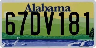 AL license plate 67DV181