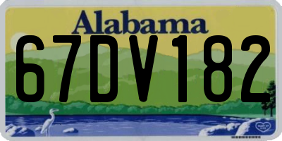 AL license plate 67DV182