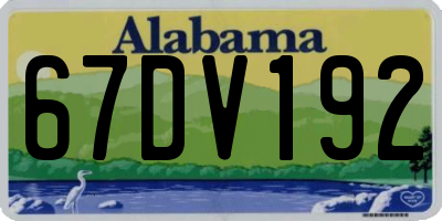 AL license plate 67DV192