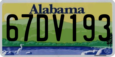 AL license plate 67DV193