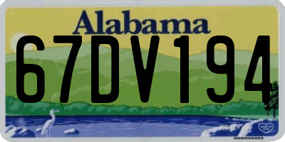 AL license plate 67DV194