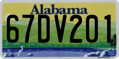 AL license plate 67DV201