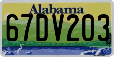 AL license plate 67DV203