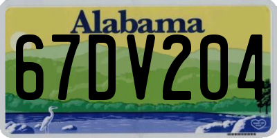 AL license plate 67DV204