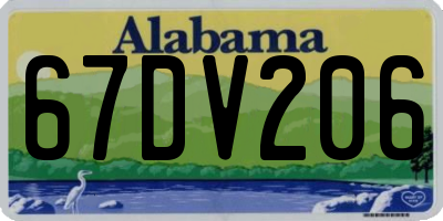 AL license plate 67DV206