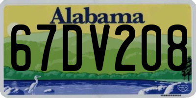 AL license plate 67DV208