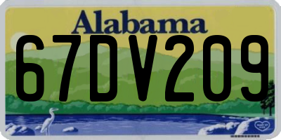 AL license plate 67DV209