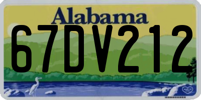 AL license plate 67DV212