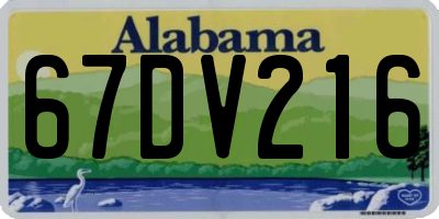 AL license plate 67DV216