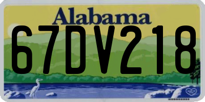 AL license plate 67DV218