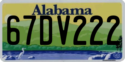 AL license plate 67DV222