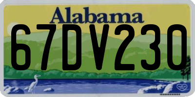 AL license plate 67DV230