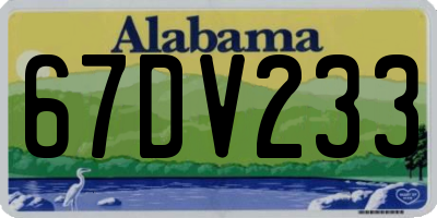 AL license plate 67DV233