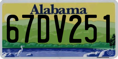 AL license plate 67DV251