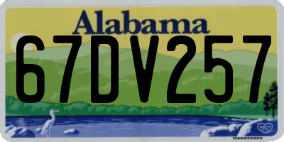 AL license plate 67DV257