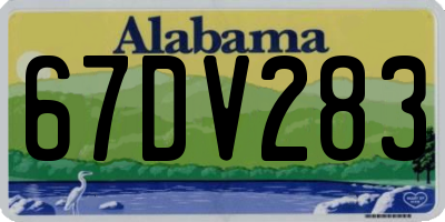 AL license plate 67DV283