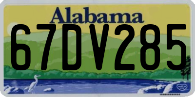 AL license plate 67DV285