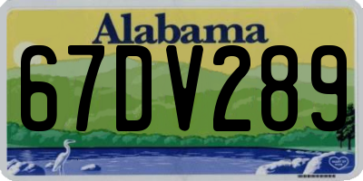 AL license plate 67DV289