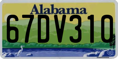 AL license plate 67DV310