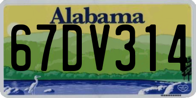 AL license plate 67DV314