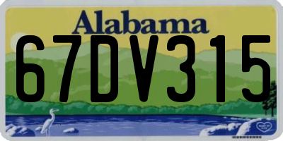 AL license plate 67DV315