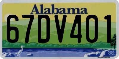 AL license plate 67DV401