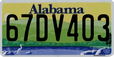 AL license plate 67DV403