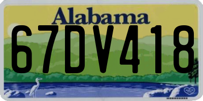 AL license plate 67DV418