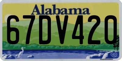 AL license plate 67DV420