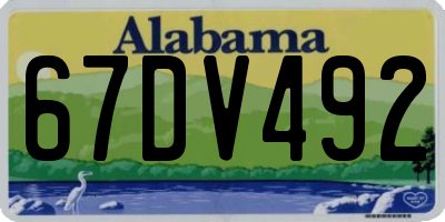 AL license plate 67DV492