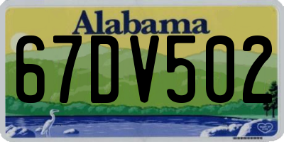 AL license plate 67DV502