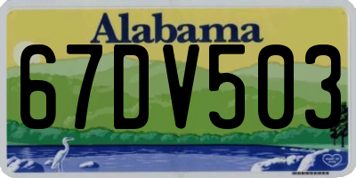 AL license plate 67DV503