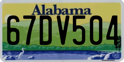 AL license plate 67DV504