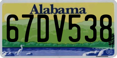 AL license plate 67DV538