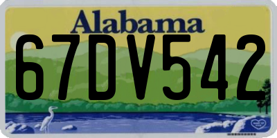 AL license plate 67DV542