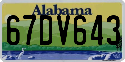 AL license plate 67DV643