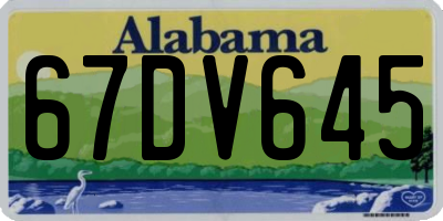 AL license plate 67DV645