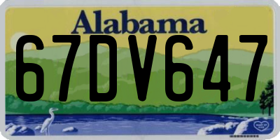 AL license plate 67DV647