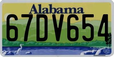 AL license plate 67DV654