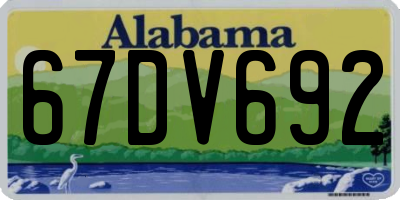 AL license plate 67DV692