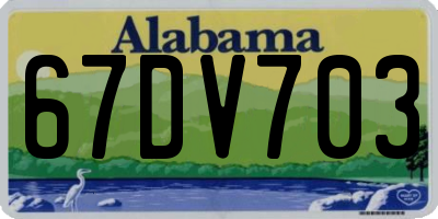 AL license plate 67DV703