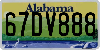 AL license plate 67DV888