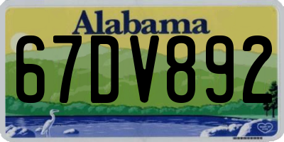 AL license plate 67DV892